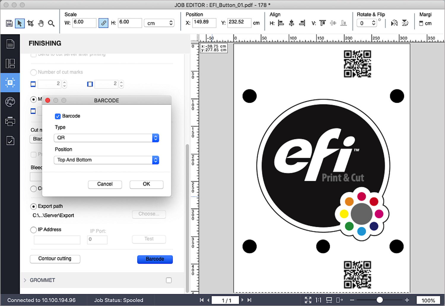 Fiery XF QRcode support